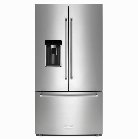 36 INCH KitchenAid KRFC704FPS French Door Refrigerator * New Open Box * 23.8 cu. ft., 3 Glass Shelves, Gallon Door Bins, Preserva Food Care System, Ice Water Dispenser, Auto Icemaker, Stainless Steel .