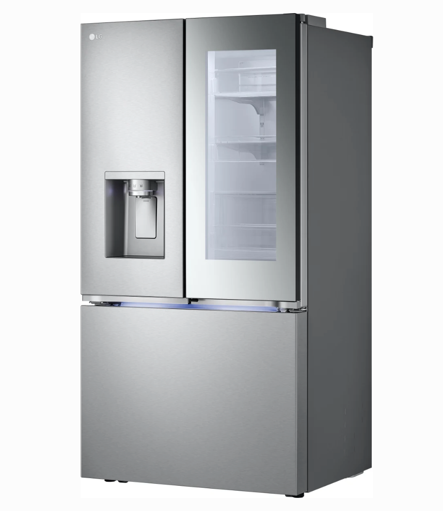 36 INCH LG LRYKC2606S Counter-Depth MAX French Door Refrigerator  Smart  26 Cu. Ft., 4 Split Shelves, UV nano Dispenser, 3 Ice Maker,  ADA , Print Proof Stainless Steel .