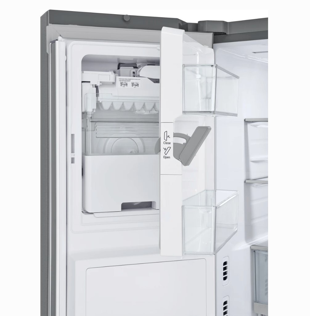 36 INCH LG LRYKC2606S Counter-Depth MAX French Door Refrigerator  Smart  26 Cu. Ft., 4 Split Shelves, UV nano Dispenser, 3 Ice Maker,  ADA , Print Proof Stainless Steel .