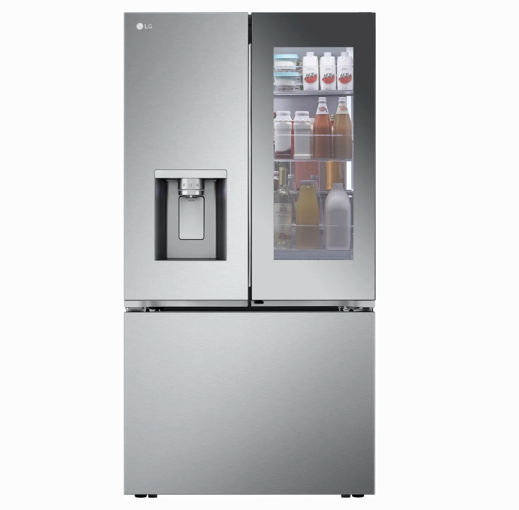 36 INCH LG LRYKC2606S Counter-Depth MAX French Door Refrigerator  Smart  26 Cu. Ft., 4 Split Shelves, UV nano Dispenser, 3 Ice Maker,  ADA , Print Proof Stainless Steel .