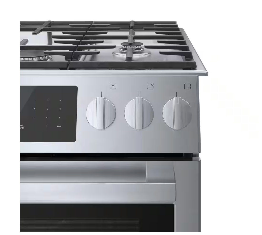 30 INCH Bosch 800 Series HDI8056U Slide-In Dual Fuel Range * New Open Box  * 5 Sealed Burners, 4.6 cu. ft. Oven, Touch Control, Warming Drawer,  Meat Probe, Self-Clean, Sabbath , Stainless Steel