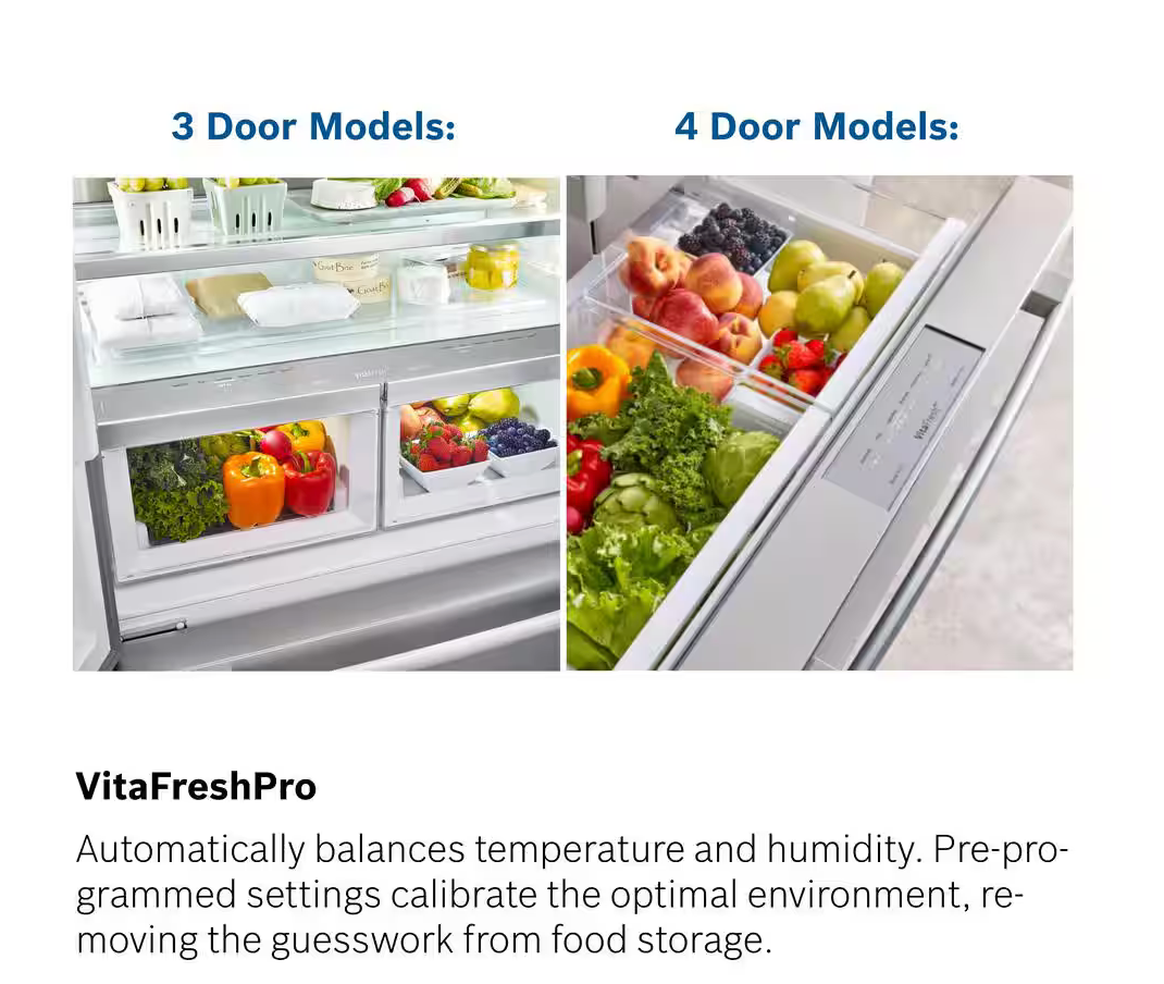 36 INCH Bosch 800 Series B36CT80SNB Smart Counter Depth French Door Refrigerator 21 Cu. Ft., Wi-Fi, Ice Maker, Touch Control Panel, LED, Dual Evaporators, ENERGY STAR Black Stainless, Used Condition