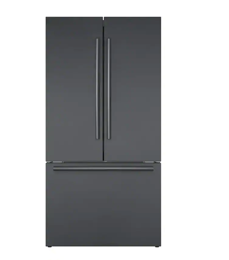 36 INCH Bosch 800 Series B36CT80SNB Smart Counter Depth French Door Refrigerator 21 Cu. Ft., Wi-Fi, Ice Maker, Touch Control Panel, LED, Dual Evaporators, ENERGY STAR Black Stainless, Used Condition