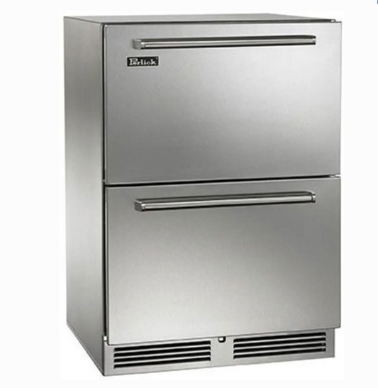 24 INCH Perlick Signature Series  HP24FS35 Built-in Under Counter Freezer Drawers 5.2 cu. ft. * New Open Box * stainless Steel