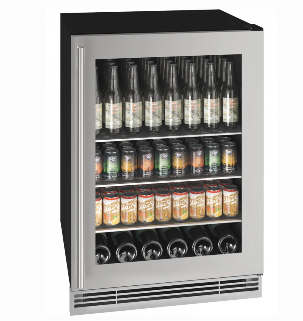 24 INCH U-Line UHBV024SG01A Beverage Center , Wine Storage, Glass Door Stainless Frame, 115V, new open box