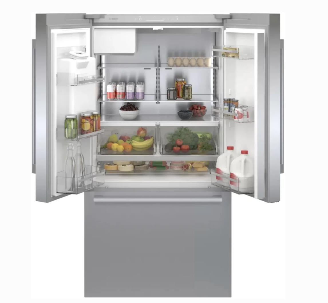 36 INCH Bosch 500 Series B36CD50SNS French Door Refrigerator * New Open Box *. Freestanding French Door Smart Refrigerator 21.6 Cu. Counter Depth, Ice Water, Ice Maker, Ultra Clarity Pro, Air Fresh, Home Connect, ENERGY STAR , Stainless Steel