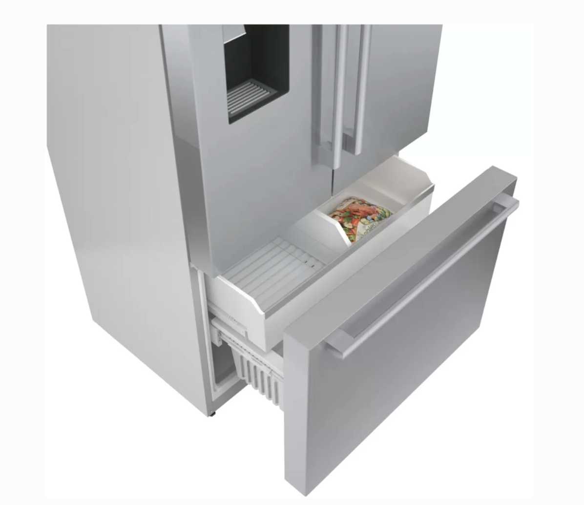 36 INCH Bosch 500 Series B36CD50SNS French Door Refrigerator * New Open Box *. Freestanding French Door Smart Refrigerator 21.6 Cu. Counter Depth, Ice Water, Ice Maker, Ultra Clarity Pro, Air Fresh, Home Connect, ENERGY STAR , Stainless Steel