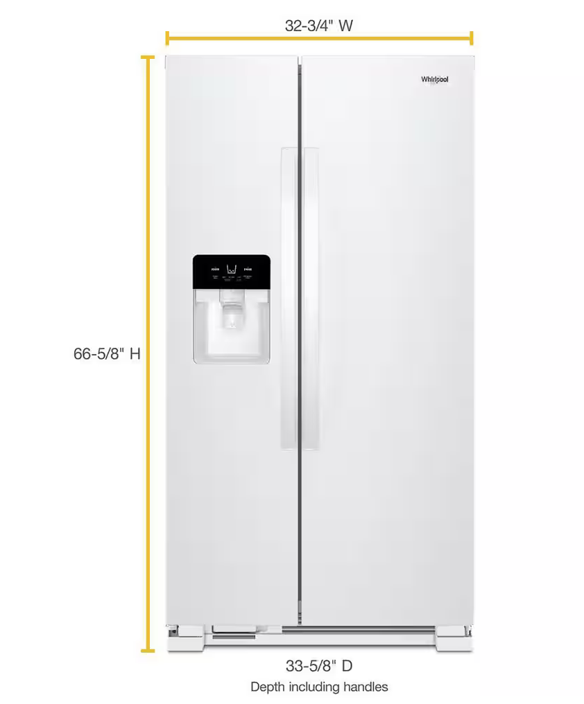 33 INCH Whirlpool WRS331SDHW Side by Side Refrigerator * New Open Box * White , Water Ice Dispenser ,66 Inch Height
