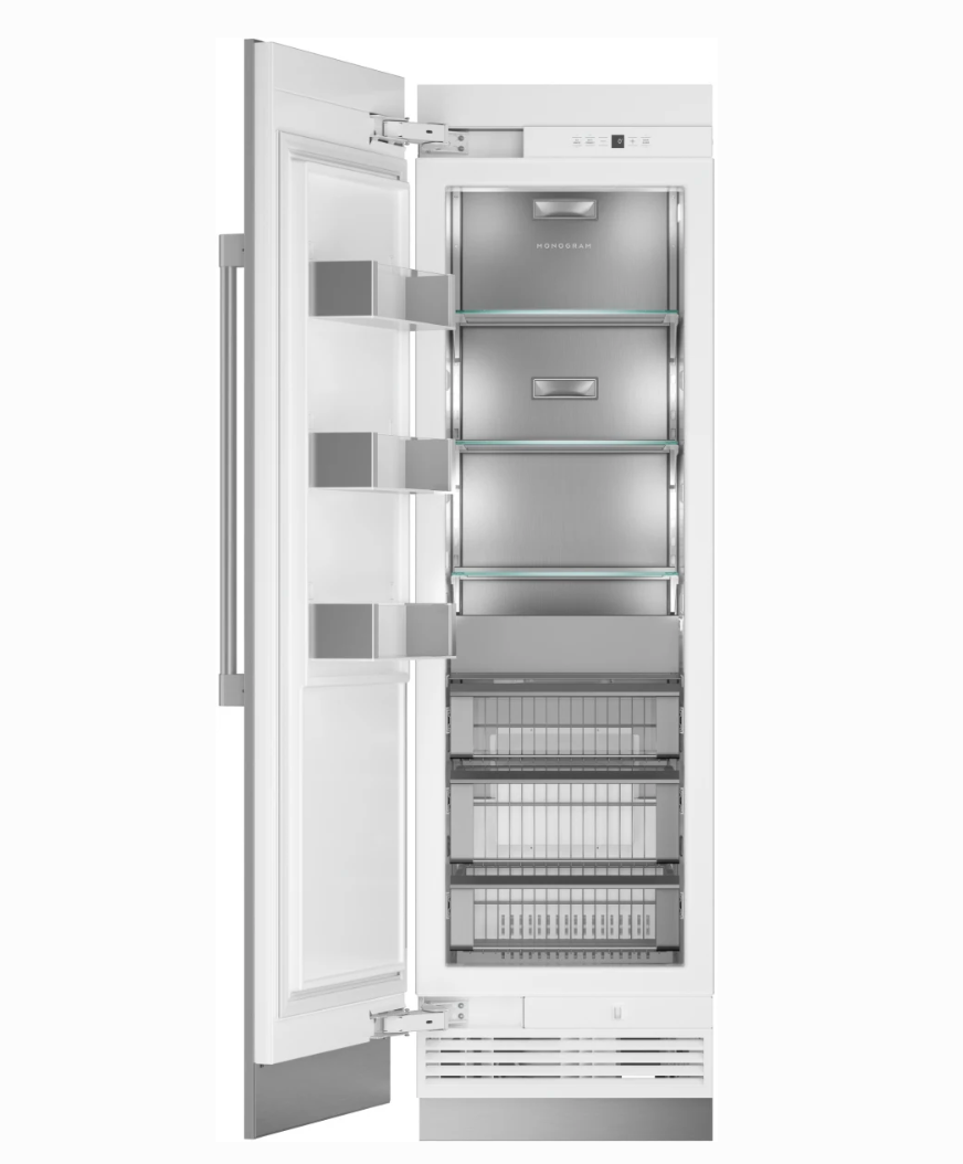 24 Inch GE Monogram ZIF241NPNII Panel Ready Column Smart Freezer * New Open Box 12.5 Cu. Ft., Retrofit Capability, Adjustable Door Bins, Spill Resistant Shelves, LED Lighting, Enhanced Shabbos Mode Capable, WiFi and Water Filtration .