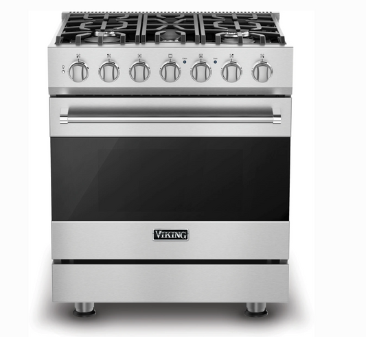 30 INCH Viking 3 Series RVGR33025BSSLP PROPANE LP Gas Range  * New Open Box * 5 Sealed Burners, 4 Cu. Ft., Continuous Grates,  Self-Clean, ProFlow Convection Baffle, Sure Spark Ignition  Tru Glide Oven Racks Stainless Steel  Liquid Propane
