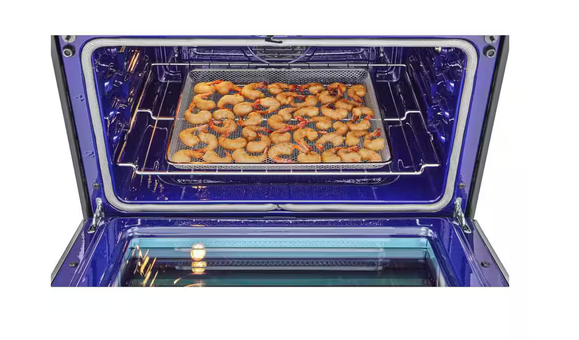 30 INCH LG LTGL6937F Slide-In Gas Range 5 Burners, Double Oven. * New Open Box ProBake Convection, Air Fry, EasyClean, SmoothTouch Glass Controls, WideView Window, Wi-Fi Connectivity, ThinQ Technology , UltraHeat Burner Print Proof Stainless Steel .