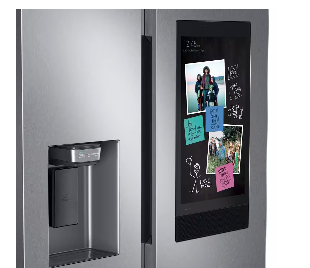 36 INCH Samsung RS27T5561SR Side by Side Refrigerator Family Hub, Alexa Built-In, In-Door Ice Maker, Filtered Water/Ice Dispenser, ENERGY STAR , Fingerprint Resistant Stainless Steel * New Open Box *