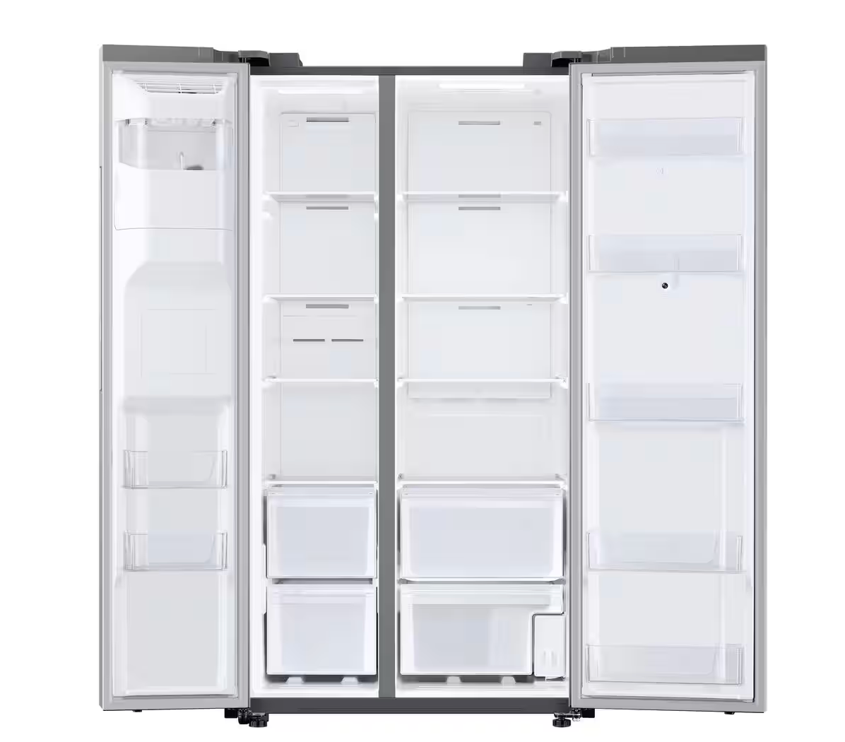 36 INCH Samsung RS27T5561SR Side by Side Refrigerator Family Hub, Alexa Built-In, In-Door Ice Maker, Filtered Water/Ice Dispenser, ENERGY STAR , Fingerprint Resistant Stainless Steel * New Open Box *