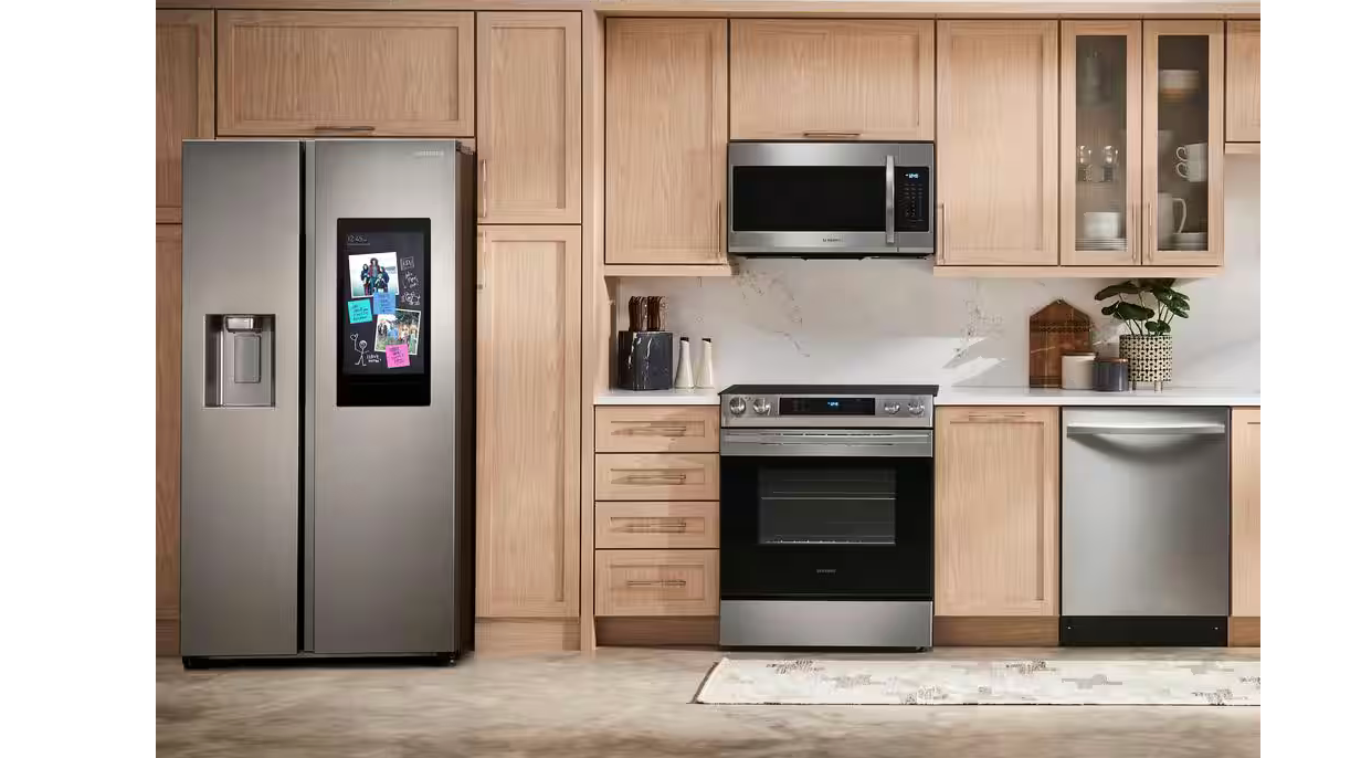 36 INCH Samsung RS27T5561SR Side by Side Refrigerator Family Hub, Alexa Built-In, In-Door Ice Maker, Filtered Water/Ice Dispenser, ENERGY STAR , Fingerprint Resistant Stainless Steel * New Open Box *
