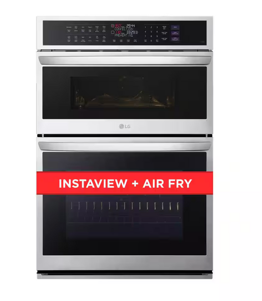 30 INCH LG WCEP6427F Microwave Wall Oven Combo * NEW OPEN BOX * Built In Smart Combination Wall Oven ,  6.4 Cu Ft , True Convection , AIR FRY , Thin Q ,  Backlift Touch Glass Controls , Infrared Heating ,  Speed Oven , Stainless Steel .