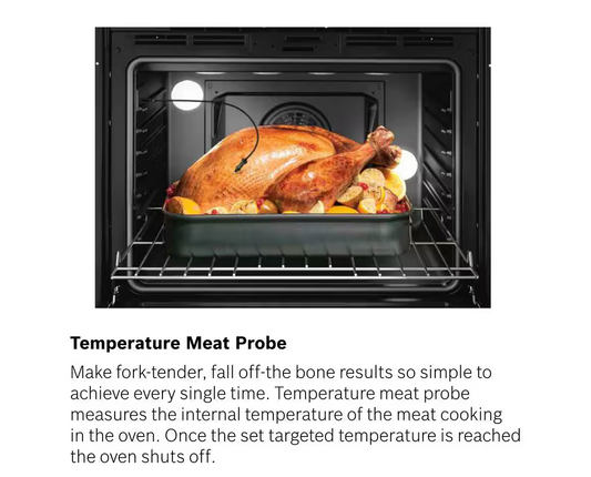 30 INCH Bosch 800 Series HBL8743UC Microwave Oven Combo Black Stainless Steel * New Open Box *  Self Clean , Meat Probe , Fast Pre-Heat, Telescopic Racks., Speed Oven,WIFI,Proof Mode,Glide Racks