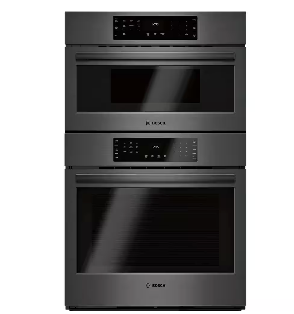 30 INCH Bosch 800 Series HBL8743UC Microwave Oven Combo Black Stainless Steel * New Open Box * Self Clean , Meat Probe , Fast Pre-Heat, Telescopic Racks., Speed Oven,WIFI,Proof Mode,Glide Racks