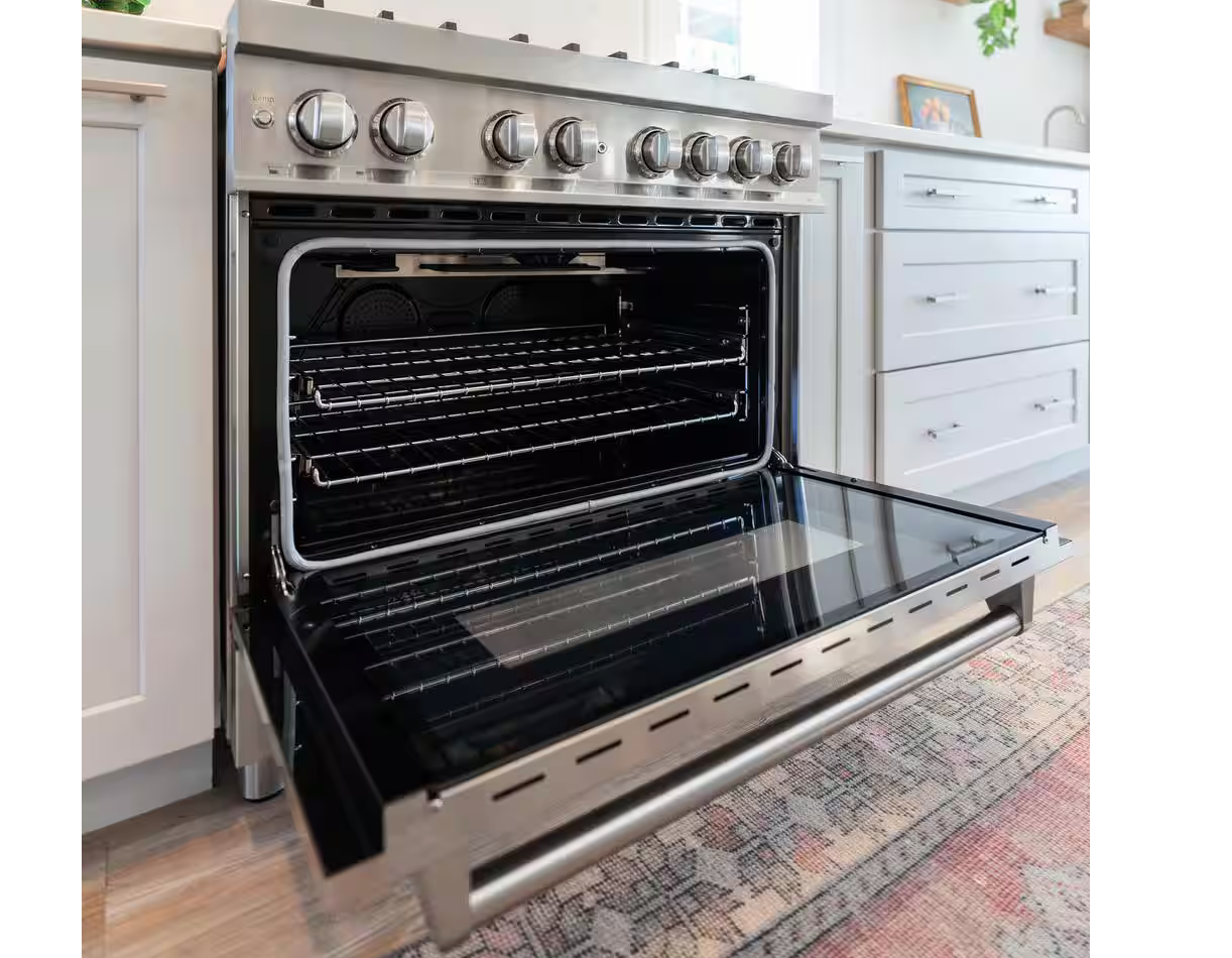 36 INCH ZLINE RA36 Freestanding Dual Fuel Gas Range 6 Sealed Italian Burners, 4.6 cu. ft. Oven Continuous Grates, Convection,Smooth Glide Racks, Porcelain Cooktop,Stainless Steel * New Open Box *