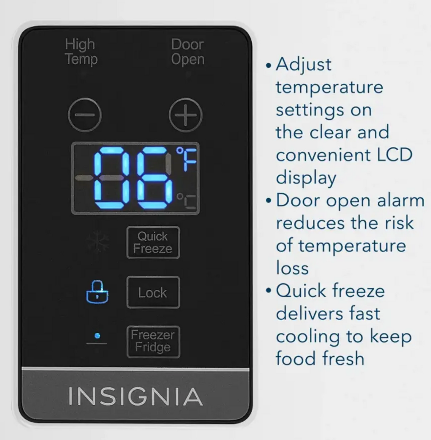 33 INCH Insignia 17 Cu. Ft. Upright Freezer New NSUZ17WH0 White * New Open Box * interior Light , Door Alarm , Garage Ready , CONVERTIBLE to Refrigerator if NEEDED