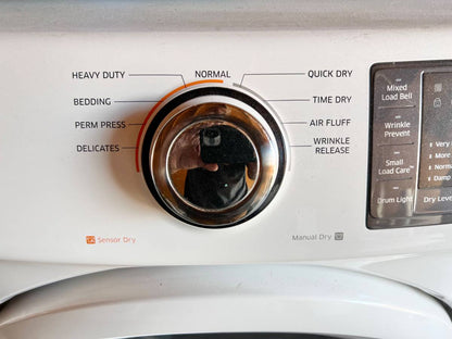 27 INCH Samsung DV42H5000EW Electric Dryer 7.5 cu. ft. White * New Open Box * Wrinkle Care , Vented , Reversible Door,Sensor Dry,Heavy Duty , Drum Light , Smart Care,Used Condition