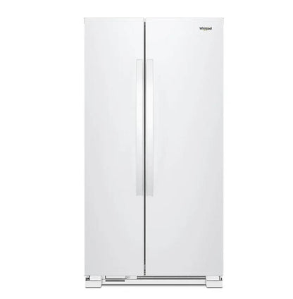 33 INCH Whirlpool WRS312SNHW Side by Side Refrigerator White * NEW *  Freestanding  21.72 Cu. Ft. , Adjustable Gallon Door Bins, LED Interior Lighting, Hidden Hinges, Frameless Glass Shelves,  Optional Icemaker, White .