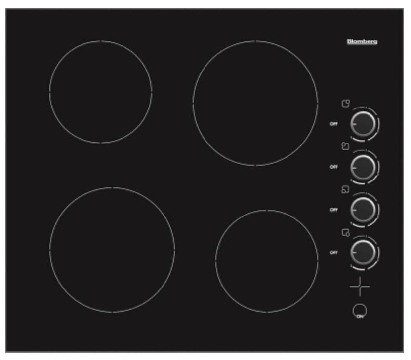 24 INCH Blomberg CTE24402 Electric Cooktop 4 Elements, New Open Box * Stainless Steel Glass top