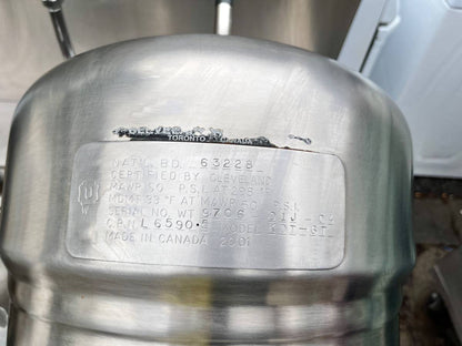 Commercial Cleveland Range 36GMK66200 Twin 6 Gal Gas Kettle Cabinet * Used Condition