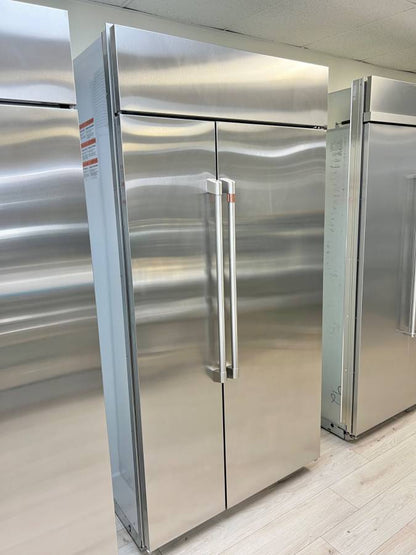 42 Inch GE Cafe CSB42WP2NKS1 Built-In Side by Side Refrigerator New * Open Box 25.2 Cu. Ft. , Showcase LED Lighting, WiFi Connect Technology, Large Door Bins, Ice Maker, CSA, UL Listed Sabbath Mode .