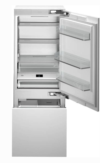 30 INCH Bertazzoni REF30BMBZPNV Panel Ready Built In Refrigerator * New Open Box * 84 Inch   Bottom Freezer , Ice Maker , Internal Water,  LED Touch, ADA Approved, Energy Star