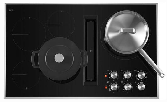 36 INCH JennAir ELECTRIC DOWNDRAFT JED3536GS Cooktop * NEW Glasstop 5 Element Burners, Ceramic Glass Surface, Triple-Choice Element, JX3 Downdraft Ventilation System, DuraFinish Glass Protection, Die-Cast Metal Knobs, Prop 65, UL, ADA Compliant , Black .