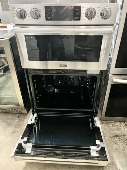 30 INCH Dacor Transitional  DOC30T977DS Double Combination Smart Electric Wall Oven 6.7 cu. ft. Chef Mode, Steam-Assist Oven,Microwave Convection Speed Oven Self-Clean Oven Sabbath , Stainless Steel COMBO . * New Open Box *
