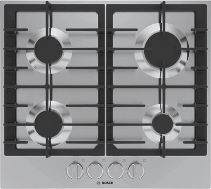 24 INCH Bosch 500 Series  NGM5458UC Gas Cooktop * New Open Box *  4 Sealed Burners, Continuous Cast Iron Grates, Heavy-Duty Stainless-look Metal Knobs, One-Piece Stainless Steel Design, and ADA Compliant