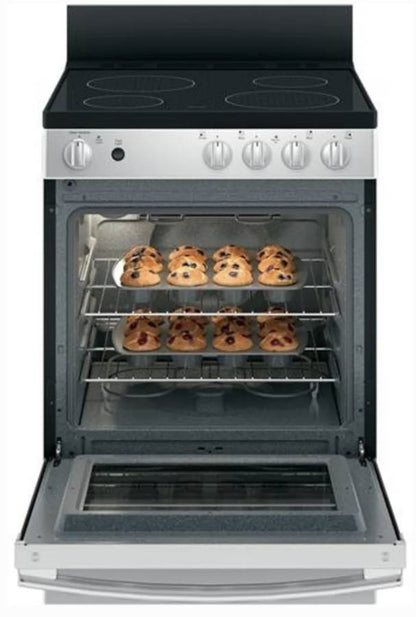 24 INCH GE JAS640RMSS Electric Range Smooth Glasstop * New Open Box * Freestanding Electric Range 4 Elements, Glasstop, Stainless Steel