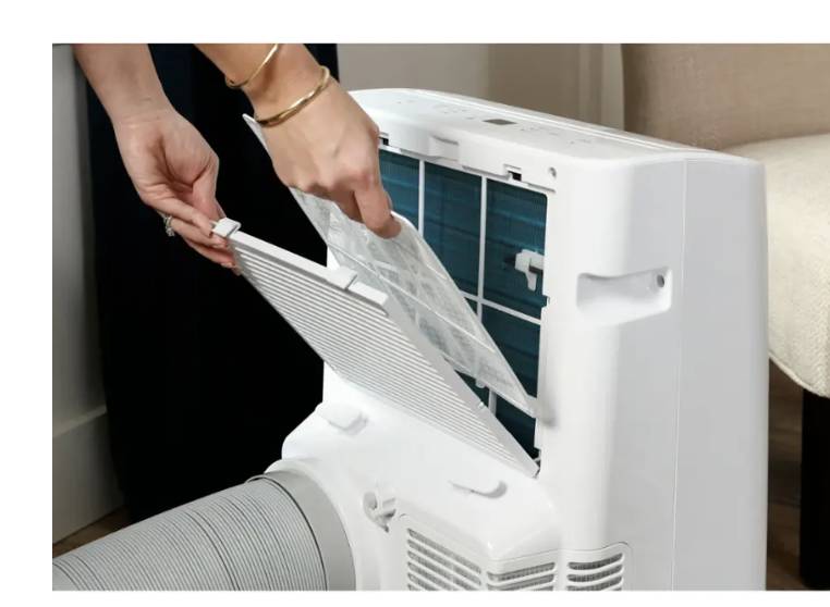 GE 450 Sq. Ft. 10,400 BTU Smart Portable Air Conditioner White * New Open Box * 3 in 1 Portable Air , Wi-Fi , Auto Evaporation , Remote Control , LED Controls , 24 Hr Timer , Continuous Fan , Window Installation Kit ,