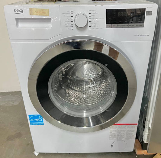 24 INCH Beko WMY10148C2 Front Load Washer Machine White * New Open Box * 2.5 Cu. Ft.,  16 Wash Cycles, 1400 RPM Spin, Pet Hair Removal Plus Cycle,  Wool Wash, Child Lock, Stainless Steel Drum,  Energy Star Qualified , White .