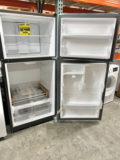 30 INCH GE  GTE19JSNRSS Top Freezer Refrigerator 19.2 Cu. Ft., Reversible Hinges, Adjustable Full-Width Glass Shelves, * New Open Box * Energy Star, Sabbath, ADA Compliant, Stainless Steel
