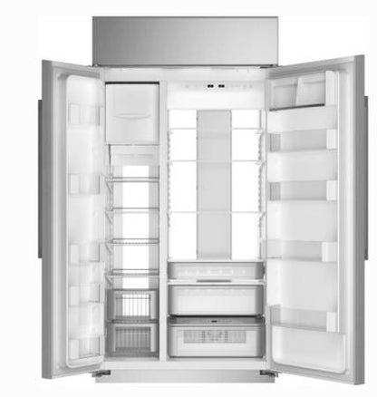 48 INCH GE Monogram ZISS480NNKSS Built-In Side by Side Refrigerator * New Open Box * Smart Counter Depth Built-In Side by Side Refrigerator  29.5 Cu. Ft. , Ice Maker, Stainless Steel .