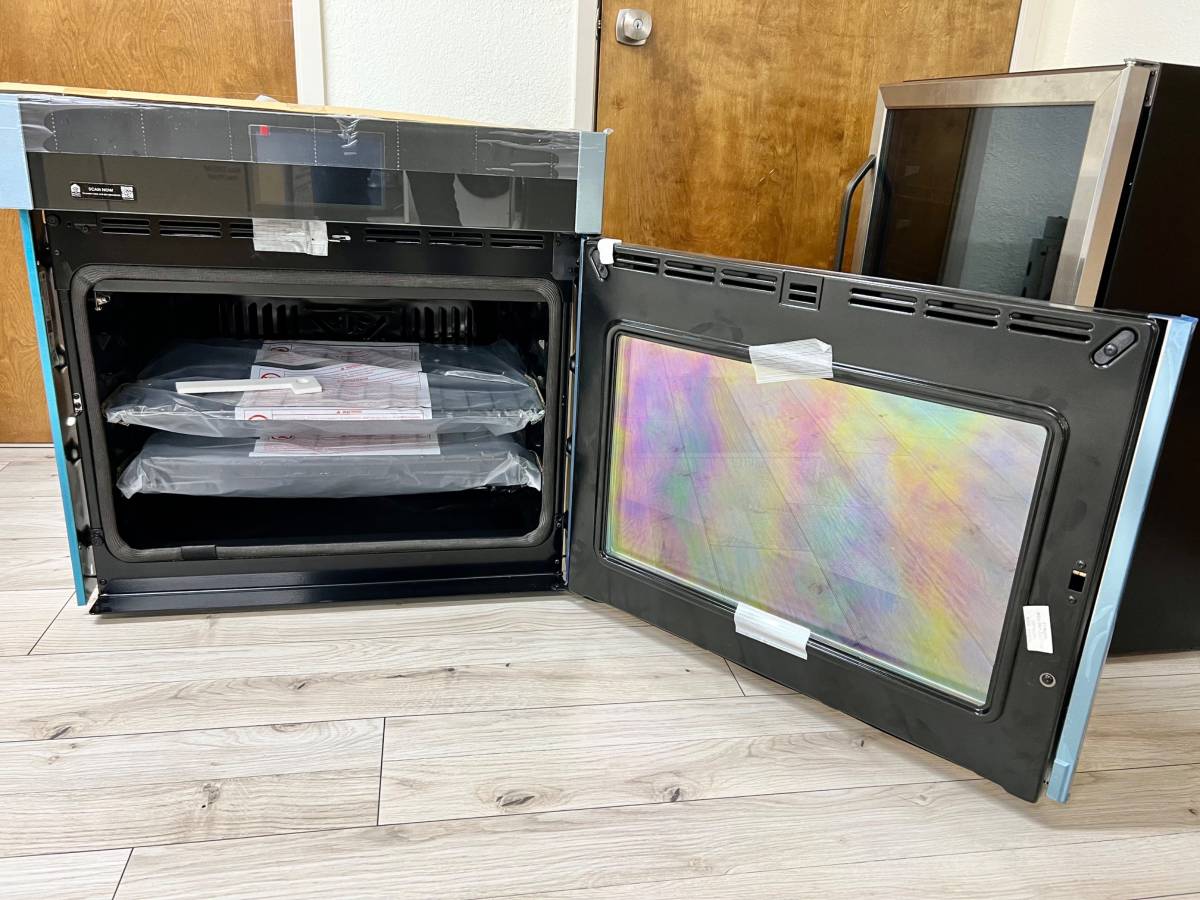 30 INCH GE Profile PTS700RSNSS  Single Wall Oven NEW * Air Fry * Clean * New Open Box * Stainless  5 Cu Ft ,  True European Convection with Direct Air. Self Clean + Steam Clean , Wi-Fi,ADA  , Right Hand Side Swing Door, Steel