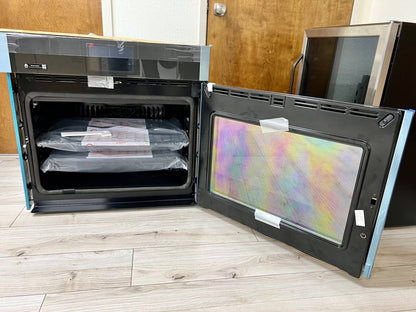 30 INCH GE Profile PTS700RSNSS  Single Wall Oven NEW * Air Fry * Clean * New Open Box * Stainless  5 Cu Ft ,  True European Convection with Direct Air. Self Clean + Steam Clean , Wi-Fi,ADA  , Right Hand Side Swing Door, Steel
