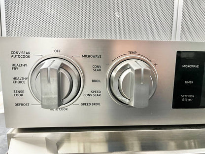 30 INCH Dacor Transitional  DOC30T977DS Double Combination Smart Electric Wall Oven 6.7 cu. ft. Chef Mode, Steam-Assist Oven,Microwave Convection Speed Oven Self-Clean Oven Sabbath , Stainless Steel COMBO . * New Open Box *
