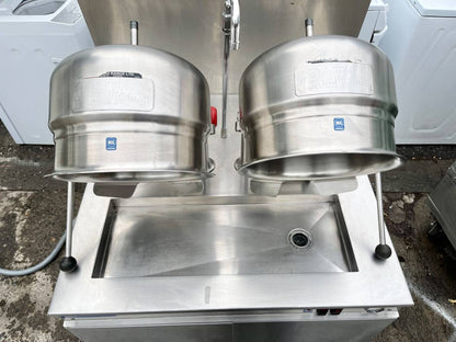 Commercial Cleveland Range 36GMK66200 Twin 6 Gal Gas Kettle Cabinet * Used Condition
