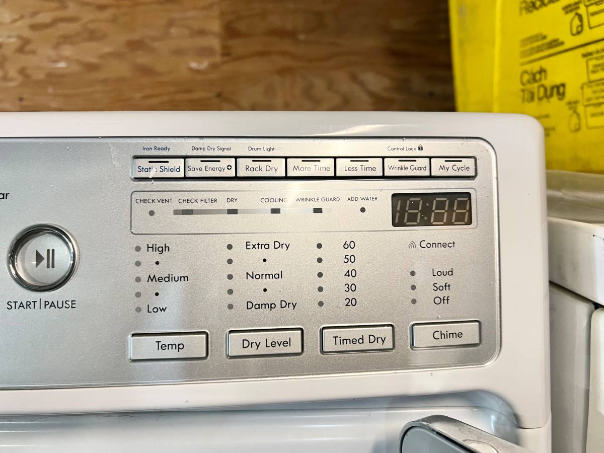 27 Inch Kenmore Elite Front Load Washer Dryer Set Steam White, Used Condition