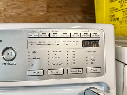 27 Inch Kenmore Elite Front Load Washer Dryer Set Steam White, Used Condition