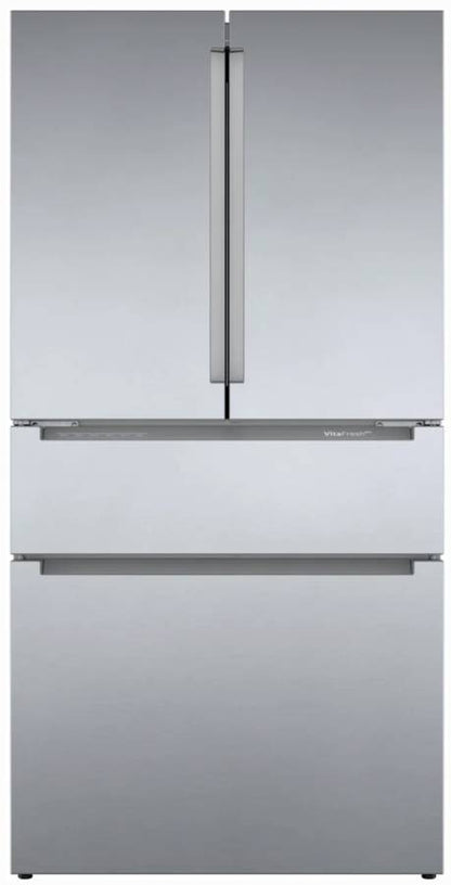 36 INCH Bosch 800 Series B36CL80ENS Counter Depth French Door Refrigerator 20.5 Cu. Ft. Dual Freezer Drawers, Ice,  Touch , Recessed LED Light, Dual Evaporators, * New Open Box * Humidity-Controlled Drawers, Recessed Handle , Stainless Steel .