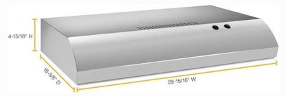 30 INCH Maytag UXT4030ADS Under Cabinet Range Hood * New Open Box  * 2 Speed,  Rocker Switch Control , Incandescent Light ,  Charcoal Filter , FIT System, Hidden Vent,  Flexible Ventilation , ADA Compliance , Stainless Steel .