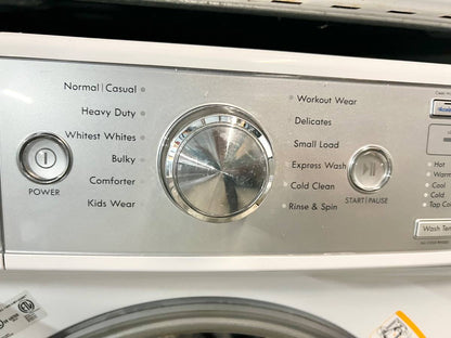 27 Inch Kenmore Elite Front Load Washer Dryer Set Steam White, Used Condition