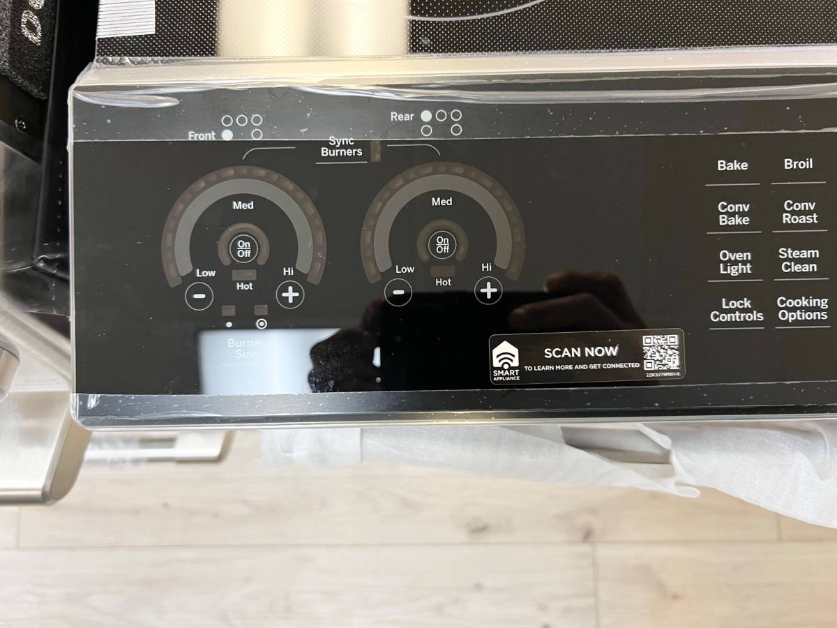 30 Inch GE Profile PSS93YP9FS Slide-In Electric Range New Open Box * 5.3 Cu Ft True Convection Oven , Storage Drawer ,  100 Warming Zone , Steam Clean , Wi-Fi ,  Adjustable Oven Racks ,  Fingerprint Resistant Stainless Steel .
