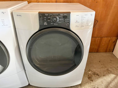 27 Inch Kenmore Elite Front Load Washer Gas Dryer Set , White Used Condition