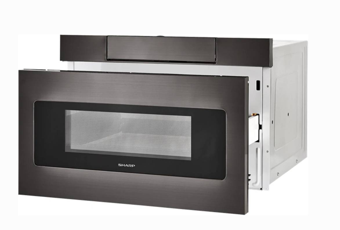 24 INCH Sharp SMD2470AH Microwave Drawer Hidden Control Panel , 1000 Watts ,  1.2 Cu Ft , Reheat , Keep Warm, Black Stainless Steel , Built In * New Open Box *
