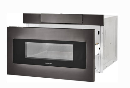 24 INCH Sharp SMD2470AH Microwave Drawer Hidden Control Panel , 1000 Watts ,  1.2 Cu Ft , Reheat , Keep Warm, Black Stainless Steel , Built In * New Open Box *